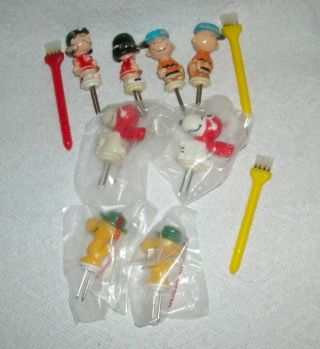 Peanuts Snoopy Corn Cob Holders Red Baron Lucy Woodstock Charlie Brown