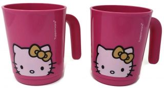 Tupperware Hello Kitty Coffee Mugs Pink Set Of 2 By Sanrio