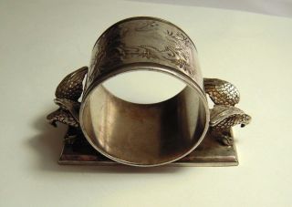 Victorian Figural Silver Plated Napkin Ring Spread Eagle Middletown 1800 