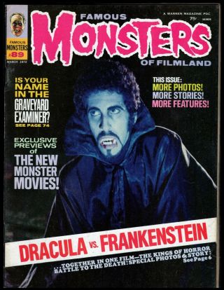Famous Monsters Of Filmland 89 Fine (dracula Vs Frankenstein) 1972 Warren
