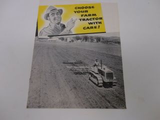Vintage Caterpillar Choose Your Farm Tractor With Care Tractor Brochure