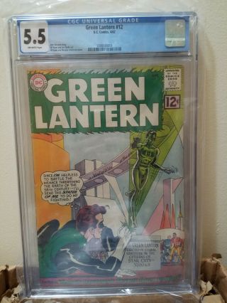 Green Lantern 12 (dc,  1962) Cgc 5.  5 Off - White Gil Kane Cover