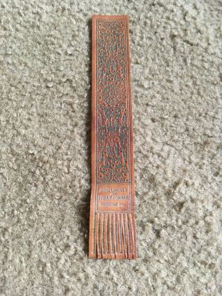 Vintage Leather Bookmark - From Lydia Pinkham Medicine Co.  - Made In Italy