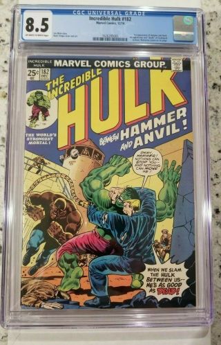Incredible Hulk 182 Cgc 8.  5 Vf,  White To Off - White Pages Marvel Comics