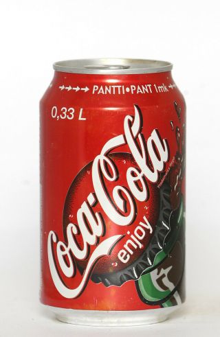 2001 Coca Cola Can From Finland,  Pant 1mk