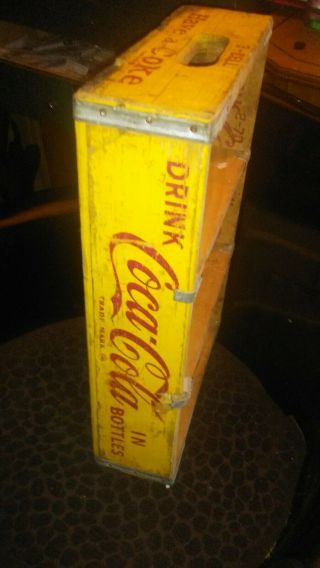 Vintage COCA - COLA Bottle Wood Crate 32 oz.  Carrier Coke BOX GREAT COLOR 4