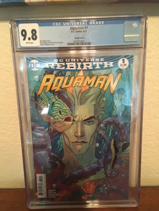 Dc Comics Rebirth Aquaman 1 Variant Cover Cgc 9.  8