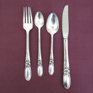 Oneida Community White Orchid Youth Spoon Fork Knife Silverplate Infant Baby