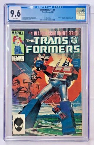 Transformers 1 Cgc 9.  6 White Pages 1st Print Perfect Case Pre - Slab Photos