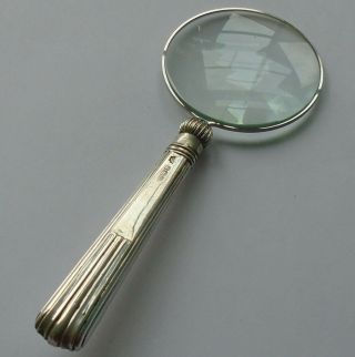 William Hutton & Son Hm Silver Handle Magnifying Glass Sheffield 1905