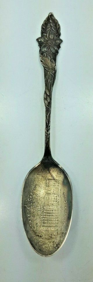 3 Vintage Sterling Silver Souvenir Spoons - Denver,  SD,  Alabama 8