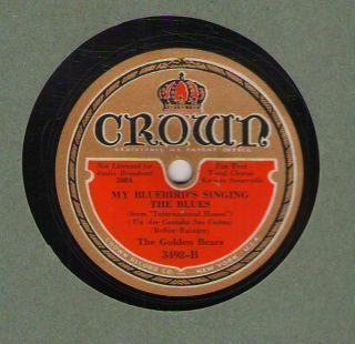 C 78 Rpm The Golden Bears Crown 3498 In E -