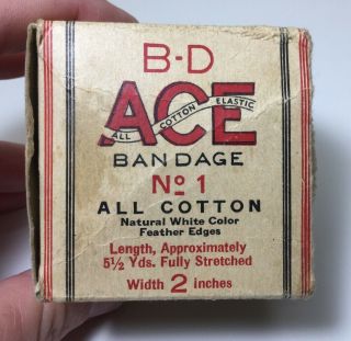 Vintage B - D Ace Bandage 2” Medical Advertising