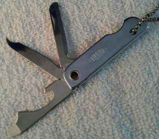 Vintage 3 Blade Keychain Knife Dupont Lorox Advertising Pocket Knife