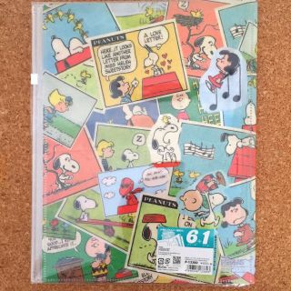 Peanuts Snoopy 6,  1 Zipper Pocket Clear Plastic Folder Comic Kapow Ck1812