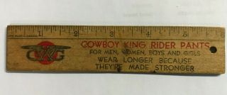 Vintage 6 " Ruler Cowboy King Rider Pants Gwg Great Western Garment Co Edmonton