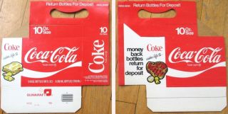 Vintage Coca - Cola/coke Six - Pack Holder,  W/images Of Food
