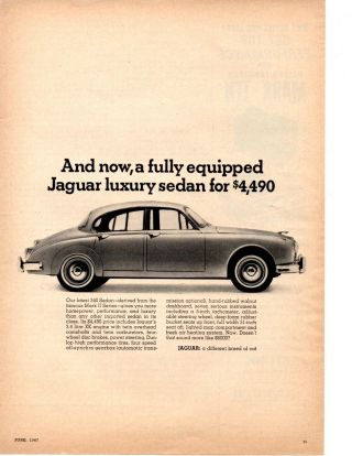 1967 Jaguar 340 Sedan Classic Print Ad