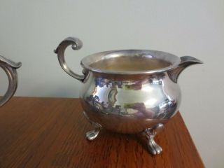 VINTAGE BRISTOL SILVERPLATE BY POOLE CREAMER AND SUGAR BOWL 110 3