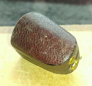 Antique 1900 Thimble Leather,  Silk&Velvet Case by Chester in 5