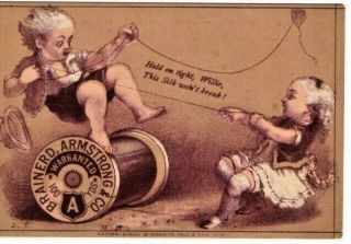 Antique Brainerd Armstrong Thread - A.  W.  Miller Salem Nj - Victorian Trade Card