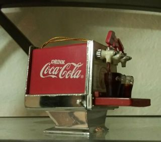 1996 Coca Cola Enesco Mini Ornament Soda Fountain Dispenser