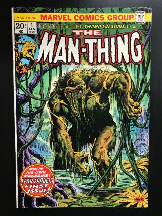 Man - Thing 1 1974 First Printing Marvel Comic Book 1st Appearance Of Man Thing