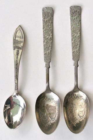 St.  Louis Sterling Silver Souvenir Spoon,  2 1904 World’s Fair Silver Spoons
