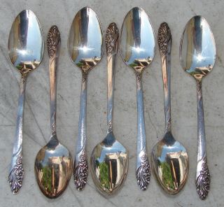 Evening Star Demitasse Spoons Set Of 7 Oneida Community Silverplate Vintage