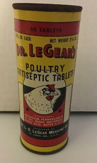 Vintage Dr.  Legear’s Poultry Antiseptic Tablets.