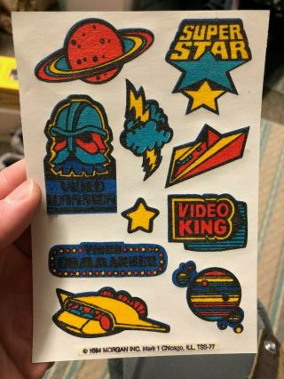 Vintage Scratch & Sniff Stickers 1980s Video Game Arcade Strong Scent (set Of 2)