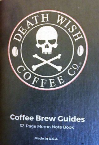 Death Wish Coffee Brew A Mug Guide Book,  Notebook.