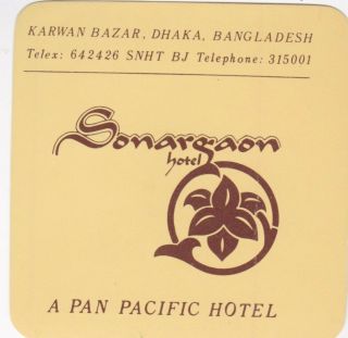 Bangladesh Dhaka Sonargaon Hotel Vintage Luggage Label Lbl0601
