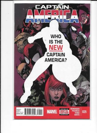 Captain America 25 First Sam Wilson Falcon As Cap Nm