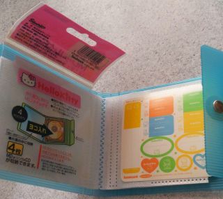 Hello Kitty MD case MiniDisc holder 4 pockets cute see - thru blue color Japan 3