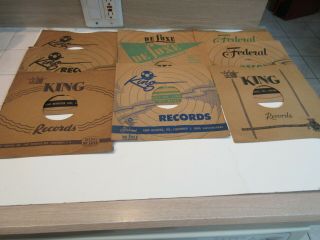 9 - 78 Rpm Record Sleeves: King,  Federal,  Deluxe,  Blues,  R&b,  Rock & Roll,  Doowop