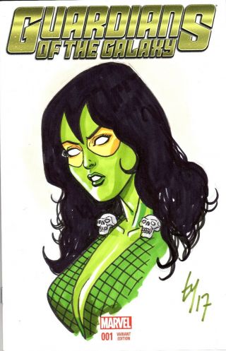Guardians Of The Galaxy 1 Blank - Gamora Sketch By Ty Templeton