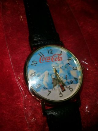 Coca Cola Polar Bear Watch In Plastic,  Great For Collecters,  Cute Bear