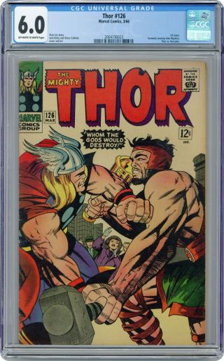 Thor (1st Series Journey Into Mystery) 126 1966 Cgc 6.  0 2004736023