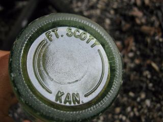 Ft.  Scott Kan.  (kansas) Vintage 10 Oz Embossed Coca - Cola Coke Empty Bottle