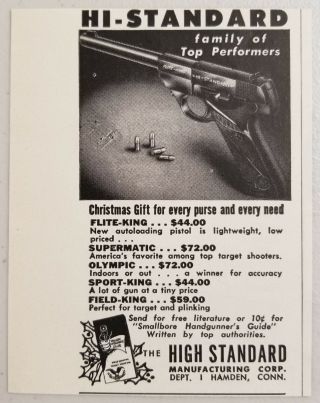 1953 Print Ad Hi - Standard Pistols Made By High - Standard Mfg Hamden,  Ct