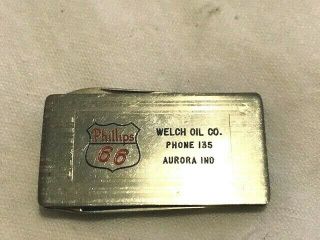 Vintage Phillips 66 Money Clip With Knife & File