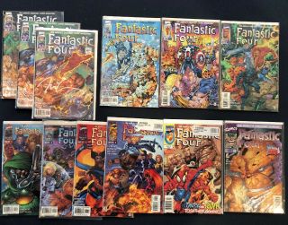 Fantastic Four 1 - 10 3x Copies Of 1 One Signed By Jim Lee Marvel 1996