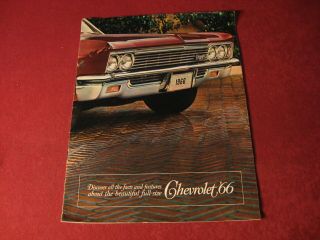 1966 Chevy Impala Ss Gm Showroom Dealership Sales Brochure Old