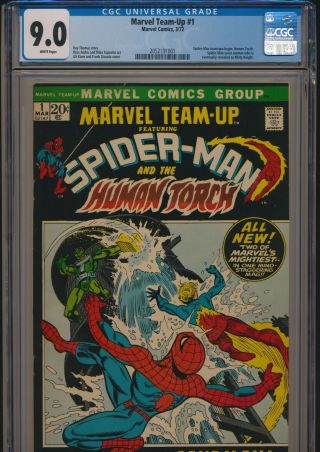 Marvel Team - Up 1 1972 Cgc 9.  0 Wp Spider - Man & Human Torch 1st Misty Knight
