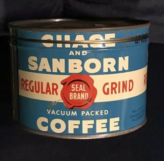Vintage Chase And Sanborn Coffee - 1 Lb.  Can