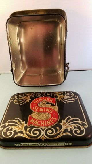 Vintage Singer Sewing Machine TIN with Lid and Handles 2