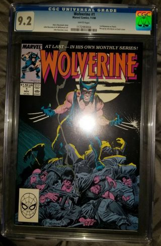 Wolverine 1 1988 Cgc 9.  2 Key Comic 1st Appearance Wolverine As Patch