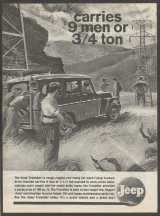 Jeep Traveller By Kaiser Industries - 1961 Vintage Automotive Print Ad