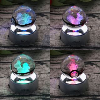 3D Crystal Pokemon Vulpix LED Decor Night Light Table Lamp Best Gift Pokeball US 3